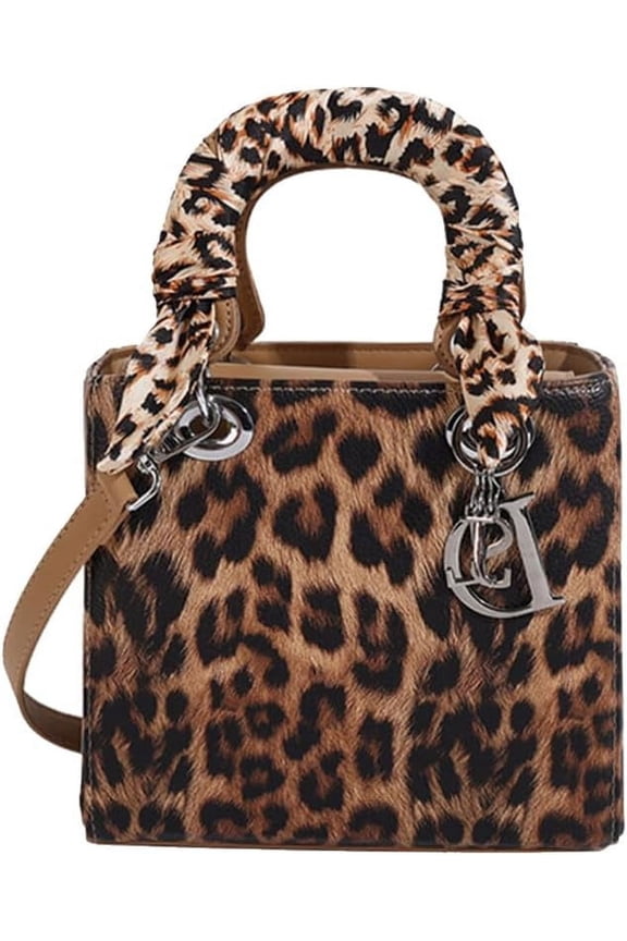 Leopard Print Handbag Women's PU Leather Crossbody Bag, Waterproof, Fashion Messenger & Satchel Bag