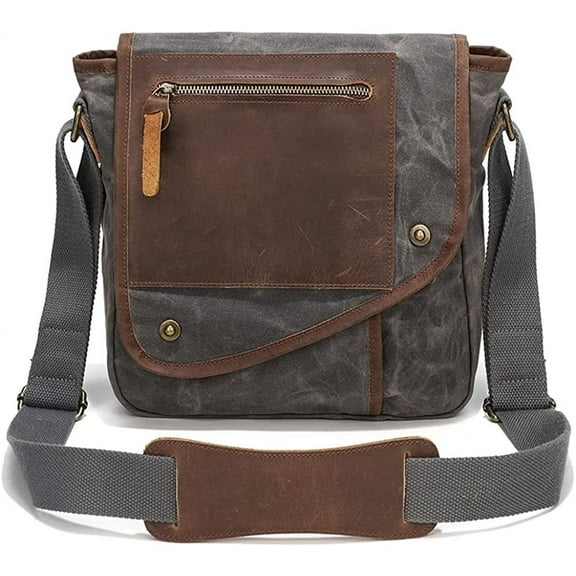 JUYGO Men’s Shoulder Bag Retro Messenger Crossbody Bag Work Bag Canvas Handbag