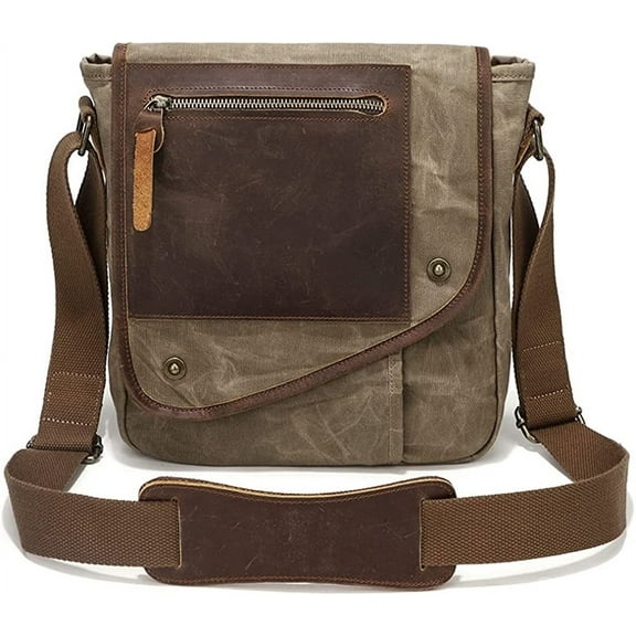 JUYGO Men’s Shoulder Bag Retro Messenger Crossbody Bag Work Bag Canvas Handbag
