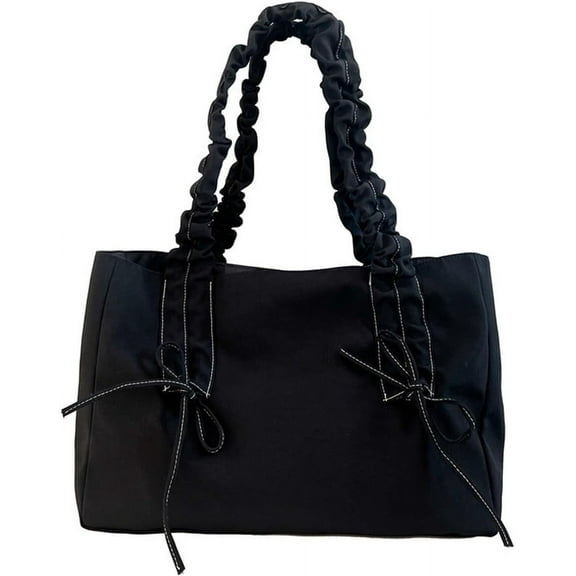 JUYGO Nylon Bow Tote Bag Multiple Pockets Hobo Bags Women Crossbody Purse Soft Shoulder Purses Casual Work College Handbags