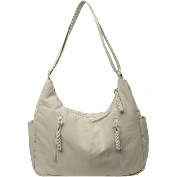 JUYGO Nylon Crossbody Bag Women Men Crescent Bag Braid Zip Multi-Pocket Purse Tote Bag Candy Color Shoulder Bag