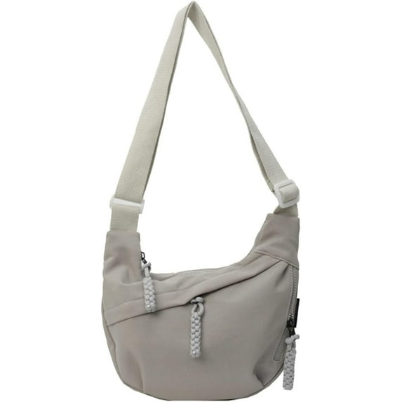 JUYGO Nylon Crossbody Bag Women Men Oxford Sport Shoulder Purse Crescent Sling Braid Zip Candy Color Tote Bag