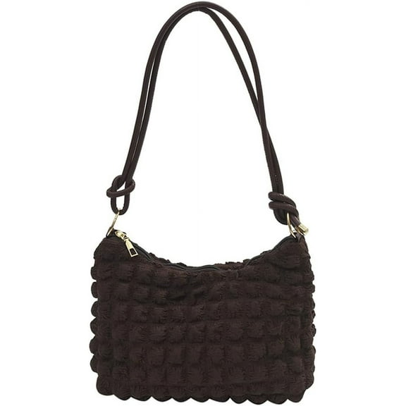 JUYGO Nylon Hobo Bag for Women Soft Shoulder Bag Bubble Pleated Handbag Zipper Casual Totes Purse Knotted Top Handle Bag