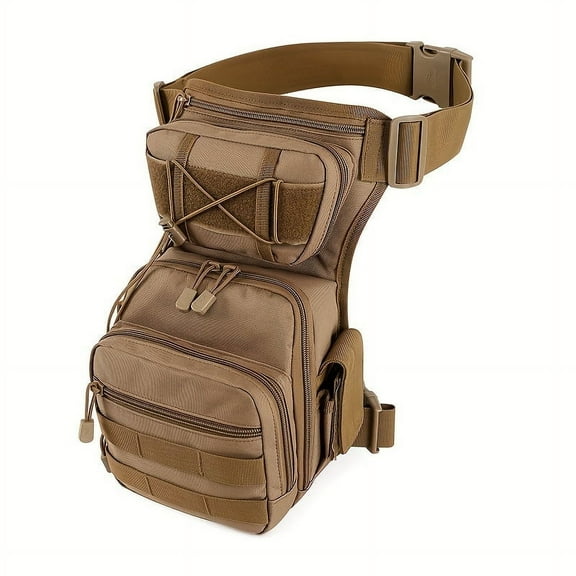 JUYGO Outdoor Waist Bag Leg Bag For Men Wear-resistant Canvas Cycling Bag Multi-layer Chest Bag Trendy Casual Portable Sling Bag For Outdoor Activities & Hiking