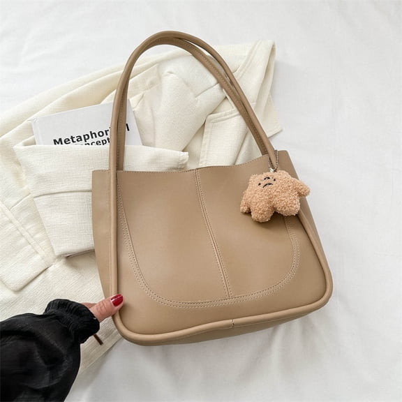 JUYGO Popular Version Of Temperament Handbag Autumn And Winter New Solid Color Soft Leather Large Capacity Tote Bag