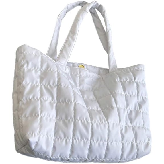 JUYGO Puffer Tote Bag Women Large Quilted Puffy Tote Bag Water-Resistant Down Cotton Padded Shoulder Bag Purse