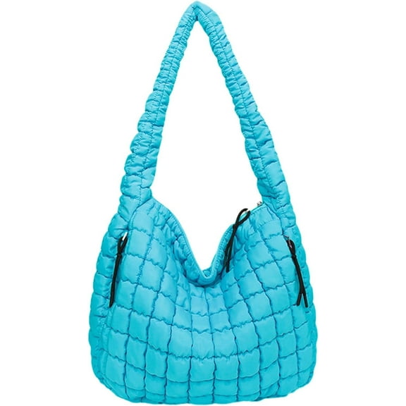 JUYGO Puffer Tote Bag Women Quilted Crossbody Bag Large Shoulder Puffy Summer Beach Purse Cloud Bubble Gym Pleat Pad