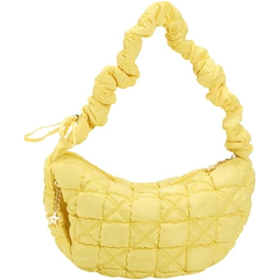 JUYGO Puffer Tote Bag for Women, Lightweight Quilted Tote Bag Puffer Purse Cloud Pleated Shoulder Bag Handbag