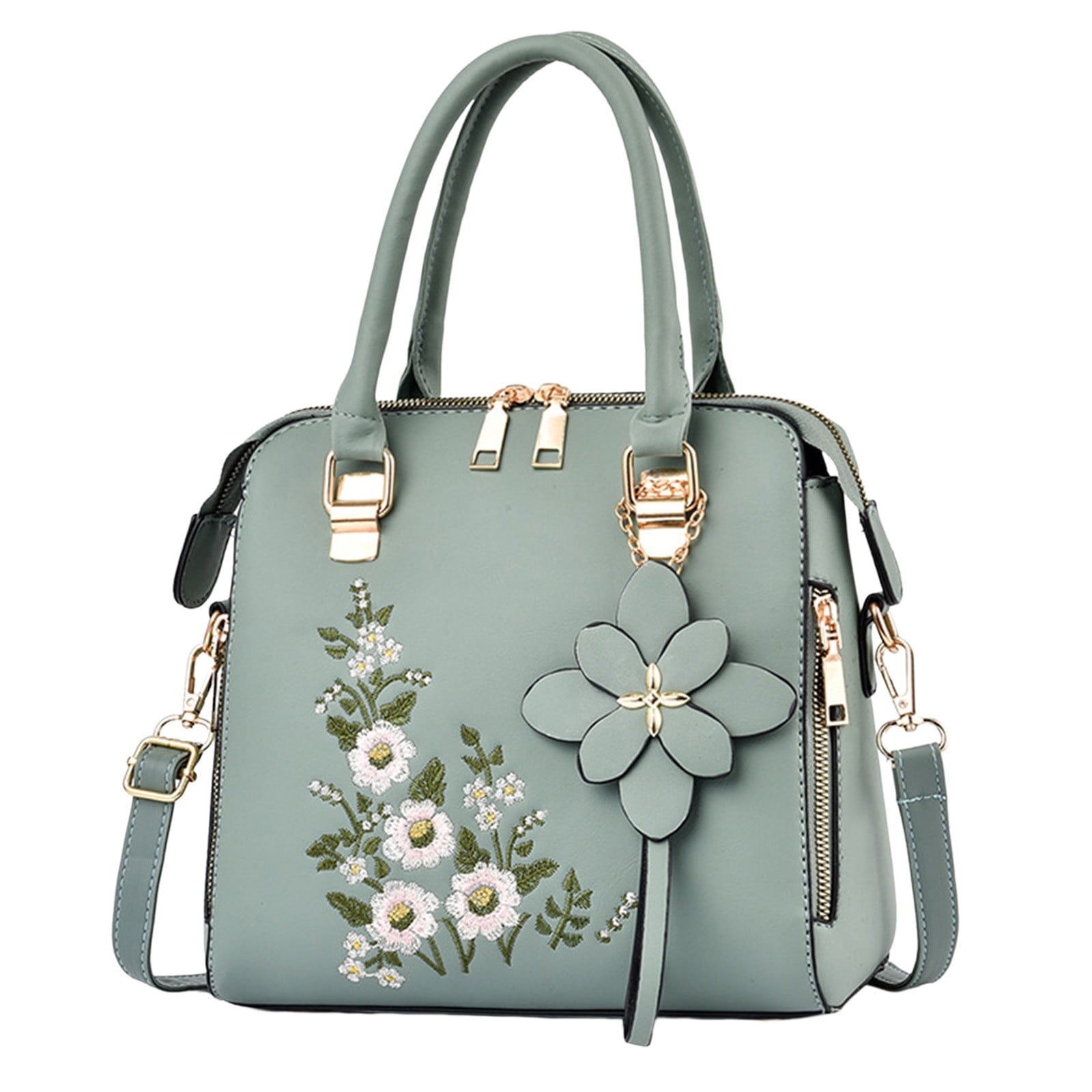 JUYGO Purses and Handbags Women Embroidery Top Handle Purse Satchel Ladies Shoulder Messenger Tote Bags Crossbody Bag for Middle Aged Simple One Shoulder Crossbody
