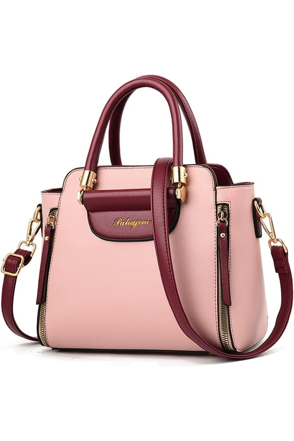 Purses and Handbags for Women Ladies Leather Tote Shoulder Bags Satchel Top Handle Satchel Purse in Pretty Color Combination