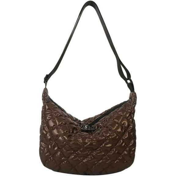 JUYGO Quilted Hobo Bag Women's Shoulder Crossbody Bag Bucket Pleated Purse Handbag Glossy Totes Work Top Handle Bag