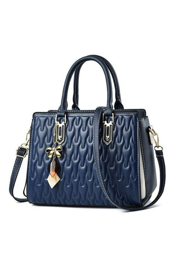 Retro Embroided Thread Leather Top-handle Bag Designer Female Handbag Middle-aged Pendant Crossbody Bag Purse sac