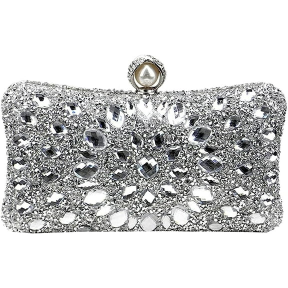 JUYGO Rhinestone Evening Bags Women Fashion Wedding Party Evening Clutch Purse Chain Shoulder Bag