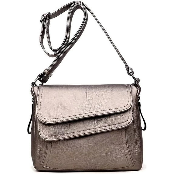 JUYGO Shoulder Bag for Women Multi Zip Pocket Crossbody Bag Large Capacity Handbag Retro Satchel Purse