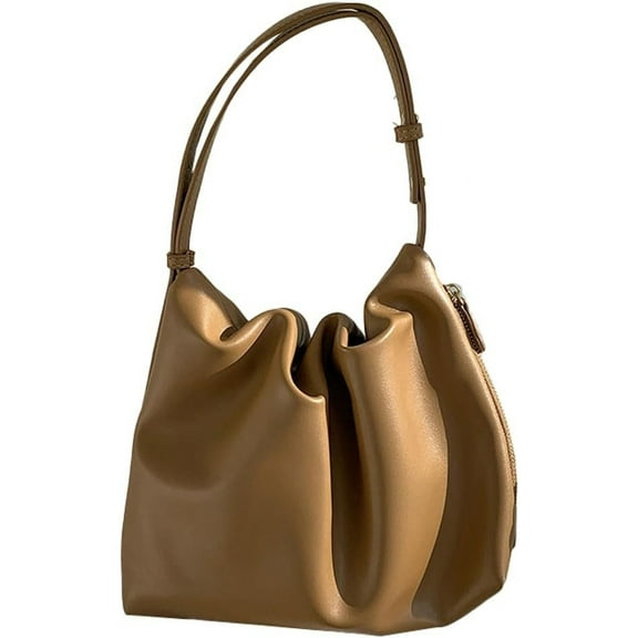JUYGO Shoulder Bags for Women Fashion Leather Hobo Bag Casual Pleated Handbag
