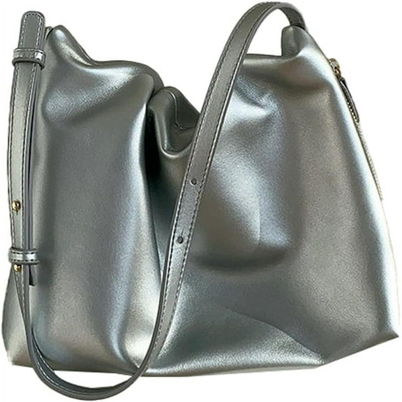 JUYGO Shoulder Bags for Women Fashion Leather Hobo Bag Casual Pleated Handbag
