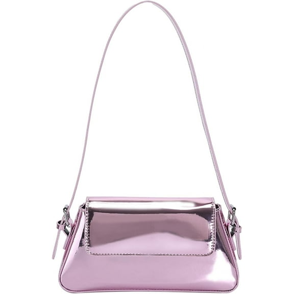 JUYGO Silver Metallic Evening Bag for Women Sparkly Y2k Silver Purse Handbag Crossbody Tote Shoulder Bag