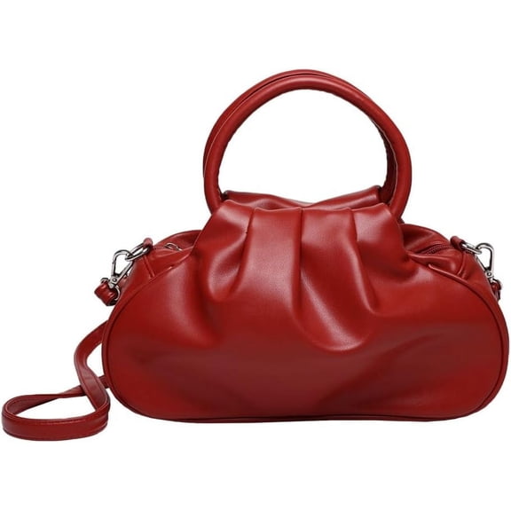 JUYGO Slouchy PU Leather Cloud Bags Women Trendy Underarm Crescent Shoulder Bag Cute Satchel Crossbody Purse Tote Handbag