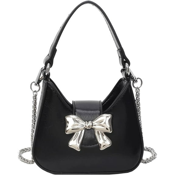 JUYGO Small Shoulder Bag Cute Bow Purse for Women Crossbody Bag Trendy Y2K Purse Satchel Handbag Purse