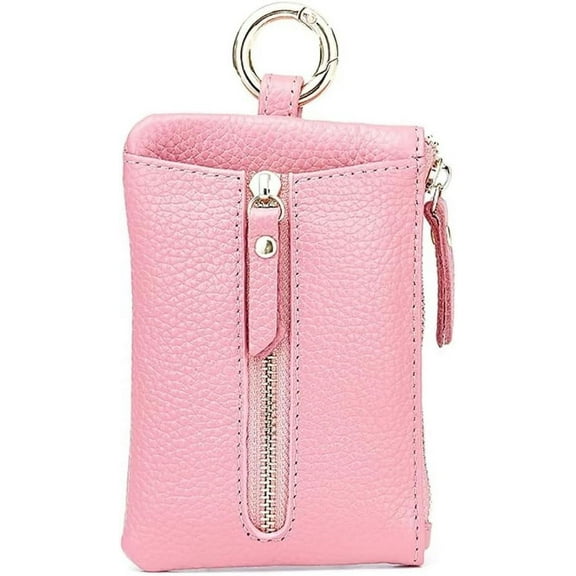 JUYGO Small Wallet for Women Soft Genuine Leather CSilveryit Card Holder Multifunctional Coin Pouch Zipper Key Case with 6 Hooks