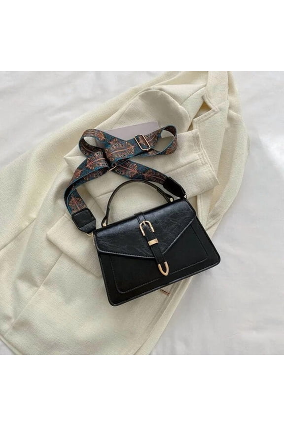 Small Womens Bag Trend Vintage Travel Wide Shoulder Strap Purse Luxury Designer Handbag Bolsas Bags Tote Female Messenger