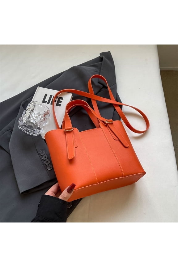Solid Color Texture Large Capacity Handbag Spring New Versatile Instagram One Shoulder Crossbody Bag Casual Tote Bag