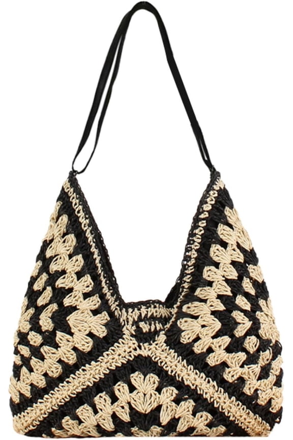 Straw Bags for Women Summer Beach Tote Purse Crochet Shoulder Everything Holiday Work Everyday Handbag