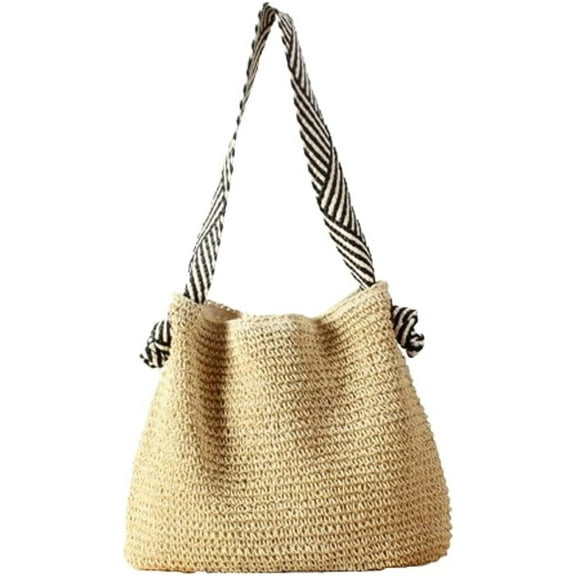 JUYGO Straw Beach Bag Vintage Bags Crossbody Purse Shoulder Bag Tote Bag Women Travel Work Knot Summer Beach Bag 2025
