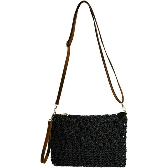 JUYGO Straw Clutch Purses Women Summer Beach Crossbody Bags Handwoven Straw Shoulder Bags Clutch Handbags