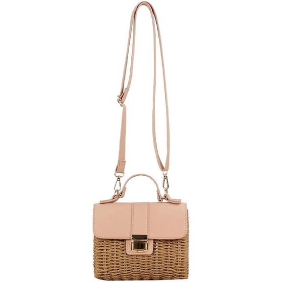 JUYGO Straw Clutch Purses for Women Rattan Woven Shoulder Crossbody Bag Handbag Summer Beach Top Handle Satchel Vacation