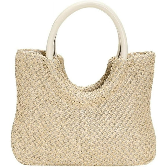 JUYGO Straw Tote Handbag for Women Small Handwoven Tote Bags Summer Beach Bag Straw Handbags Clutch Purse