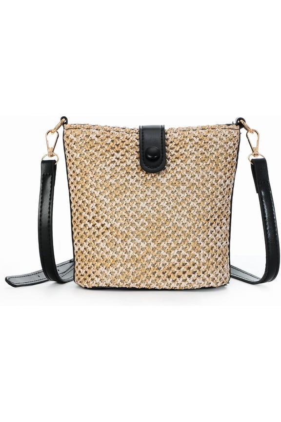 Straw Woven Crossbody Bag Purse for Women,Small Handmade Raffia Tote Handbags Clutch for Summer Beach Vacation