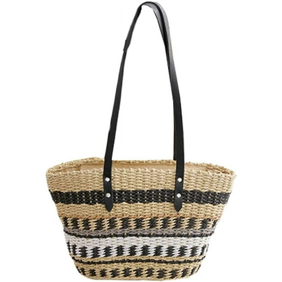 JUYGO Straw Woven Hobo Bag for Women Handbag Leather Handle Large Capacity Totes Cabbage Basket Handwoven Purse