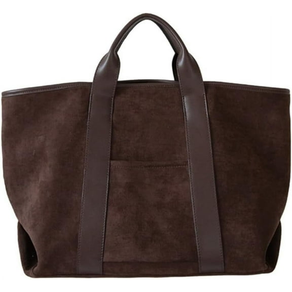 JUYGO Suede Bags for Women Large Suede Tote Bag Work Bag Top Handle Satchel Bag Faux Suede Handbag Vintage Fall Bag