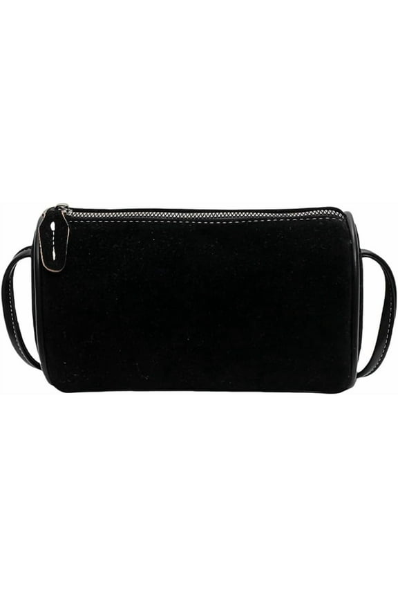 Suede Shoulder Bag Clutch for Women Suede Crossbody Bag Handbag Suede Purse Satchel Bag Frosted Cylinder Bag Tote Bags