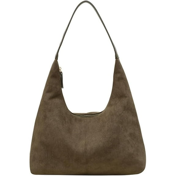 JUYGO Suede Tote Bag for Women Shoulder Bag Retro Handbags Soft Satchel Stylish Large Two-piece Purse Work Travel