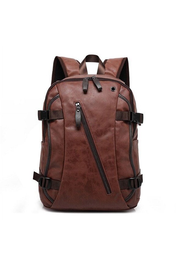Tilorraine new vintage men backpack fashion style PU leather school student bags computer bag pocket notebook travel backpacks