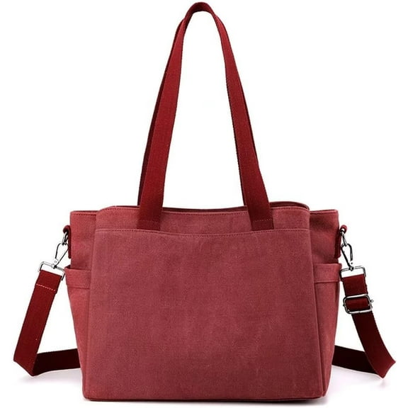 JUYGO Top Handle Handbag for Women Large Capacity Crossbody Bag Canvas Shoulder Bag Casual Tote Bag Satchel Retro Purse