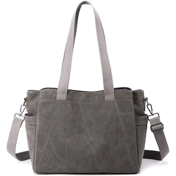 JUYGO Top Handle Handbag for Women Large Capacity Crossbody Bag Canvas Shoulder Bag Casual Tote Bag Satchel Retro Purse