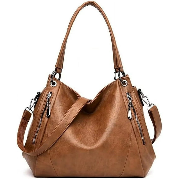 JUYGO Top Handle Handbag for Women Large Capacity Tote Bag Leather Shoulder Bag Retro Crossbody Bag Satchel