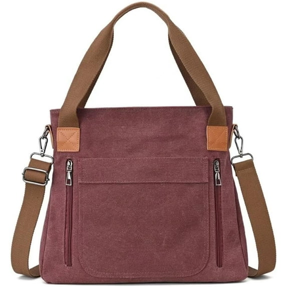 JUYGO Top Handle Tote Bag for Women Canvas Shoulder Bag Large Capacity Crossbody Bag Casual Handbag Purse