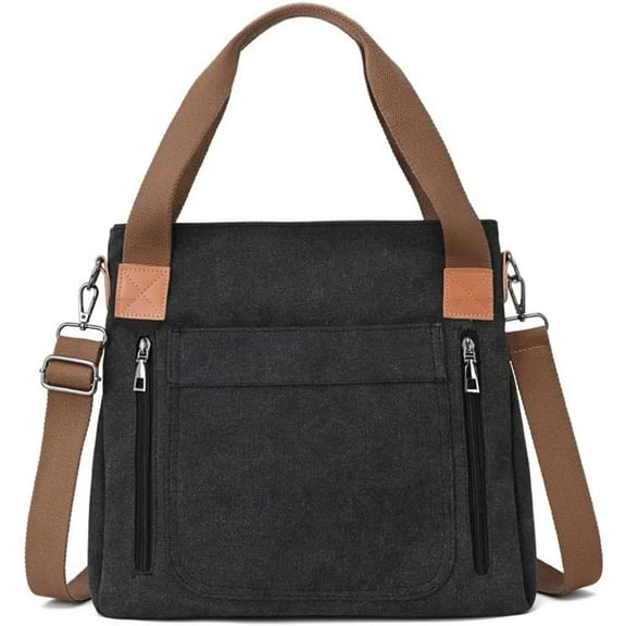 JUYGO Top Handle Tote Bag for Women Canvas Shoulder Bag Large Capacity Crossbody Bag Casual Handbag Purse