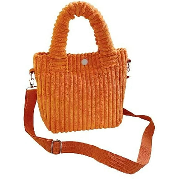 JUYGO Tote Bag Women Small Corduroy Satchel Bag Casual Fuzzy Handbag Crossbody Bag Trendy Shoulder Bag