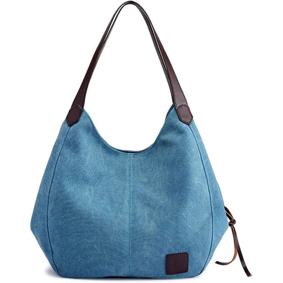 JUYGO Tote Bag for Women Large Capacity Shoulder Bag Cotton Canvas Handbag Fashion Satchel Multi Pocket Purse