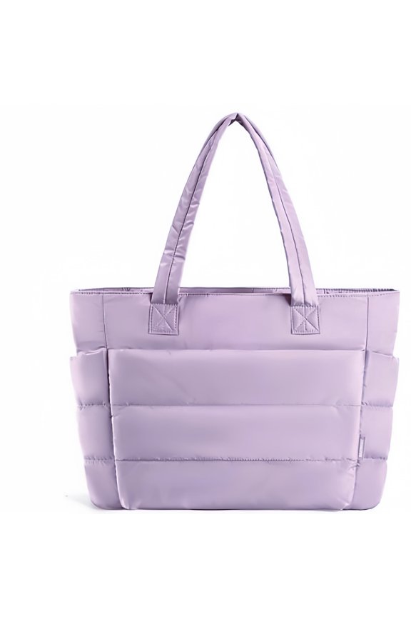 Tote Bag for Women Lightweight Puffy Tote Bag with Compartments Lightweight zipper Bags Large Work Bag Quilted Travel Puffy Shoulder Handbag