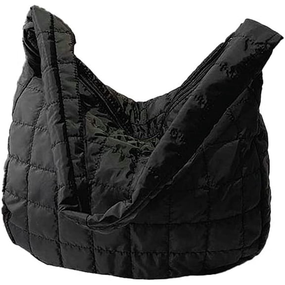 JUYGO Trendy Large Capacity Shoulder Bag Padded Women Handbag Cozy Winer Down Crossbody Bag