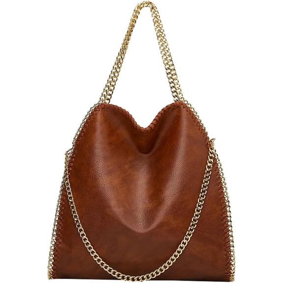 JUYGO Vegan Leather Hobo Bag for Women PU Leather Shoulder Bag Large Handbag Totes Trendy Chain Purse Top Handle Bag