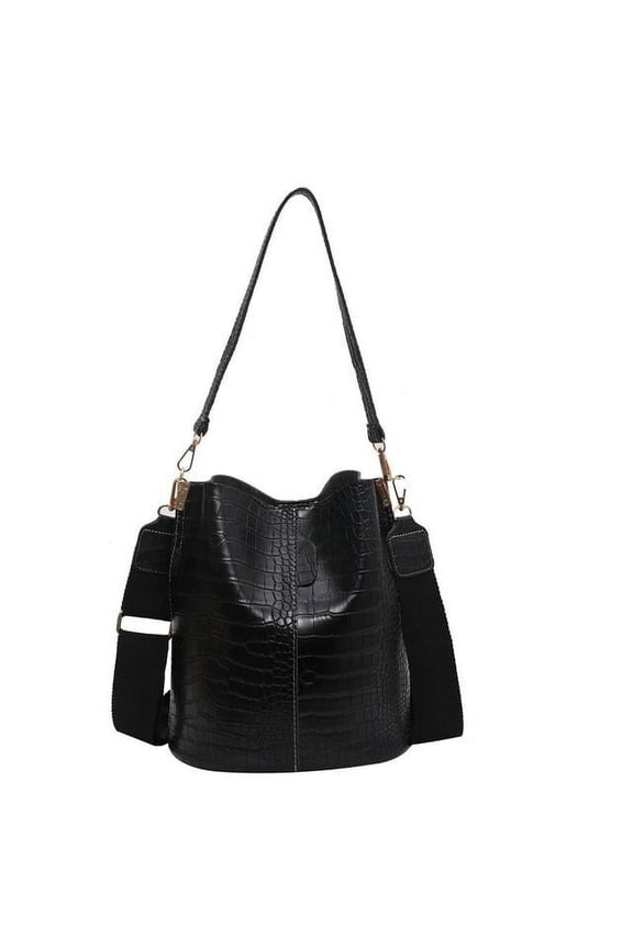 Vintage Bucket Crossbody Bags For Women Crocodile Pattern PU Leather Designer Large Capacity Shoulder Handbags Bolsa Feminina