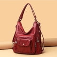 thumbnail image 1 of JUYGO Vintage Large Capacity Shoulder Bag High Quality Leather Crossbody Bag Multi-pockets Women's Handbag Shopping Messenger Bag Purs, 1 of 6
