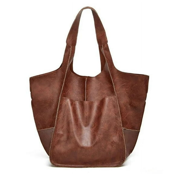 JUYGO Vintage Soft Leather Tote Bag Large Capacity Shoulder Bag High Quality Handbag Casual Handbag Shopping Handle Bolsa sac